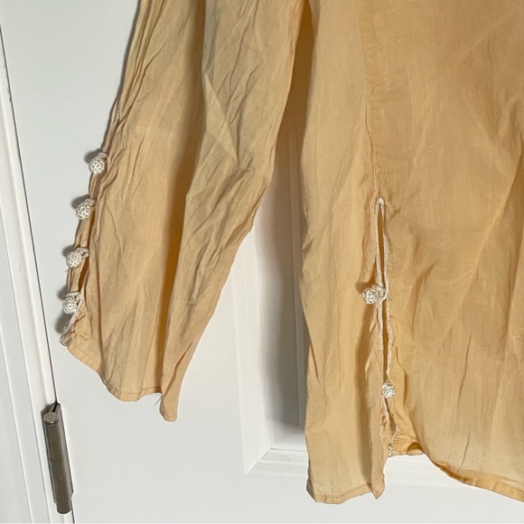 Calypso Women's Silk Embroidered Top Yellow 3/4 Sleeve Size XS - 47479 - Picture 4 of 14